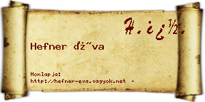 Hefner Éva névjegykártya